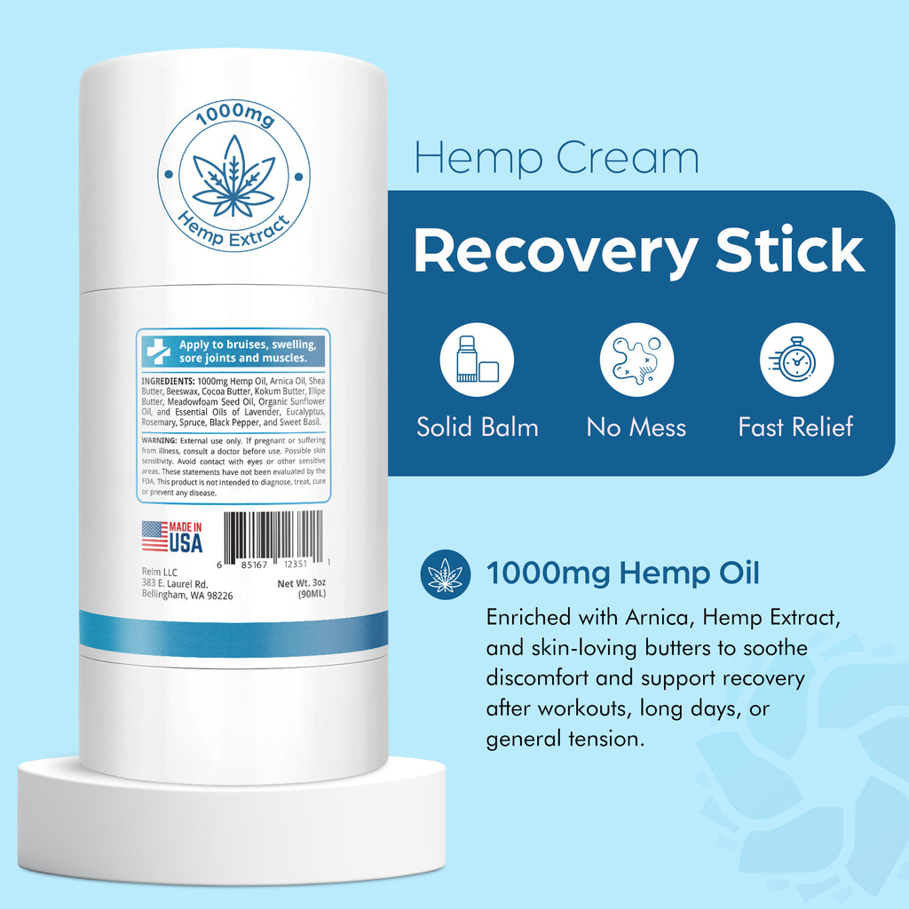 Relm Recovery arnica hemp lotion stick details