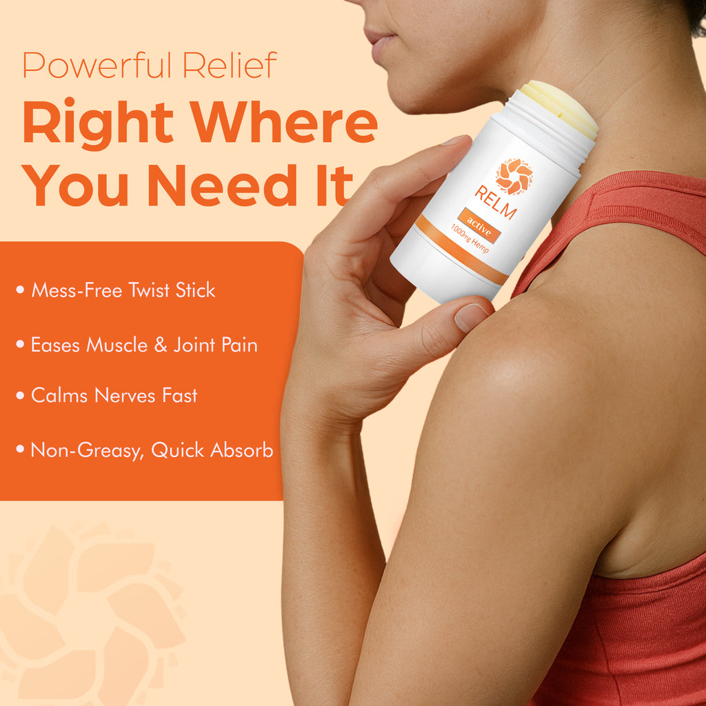Active Stick natural ingredients: hemp seed oil, frankincense, shea and cocoa butter