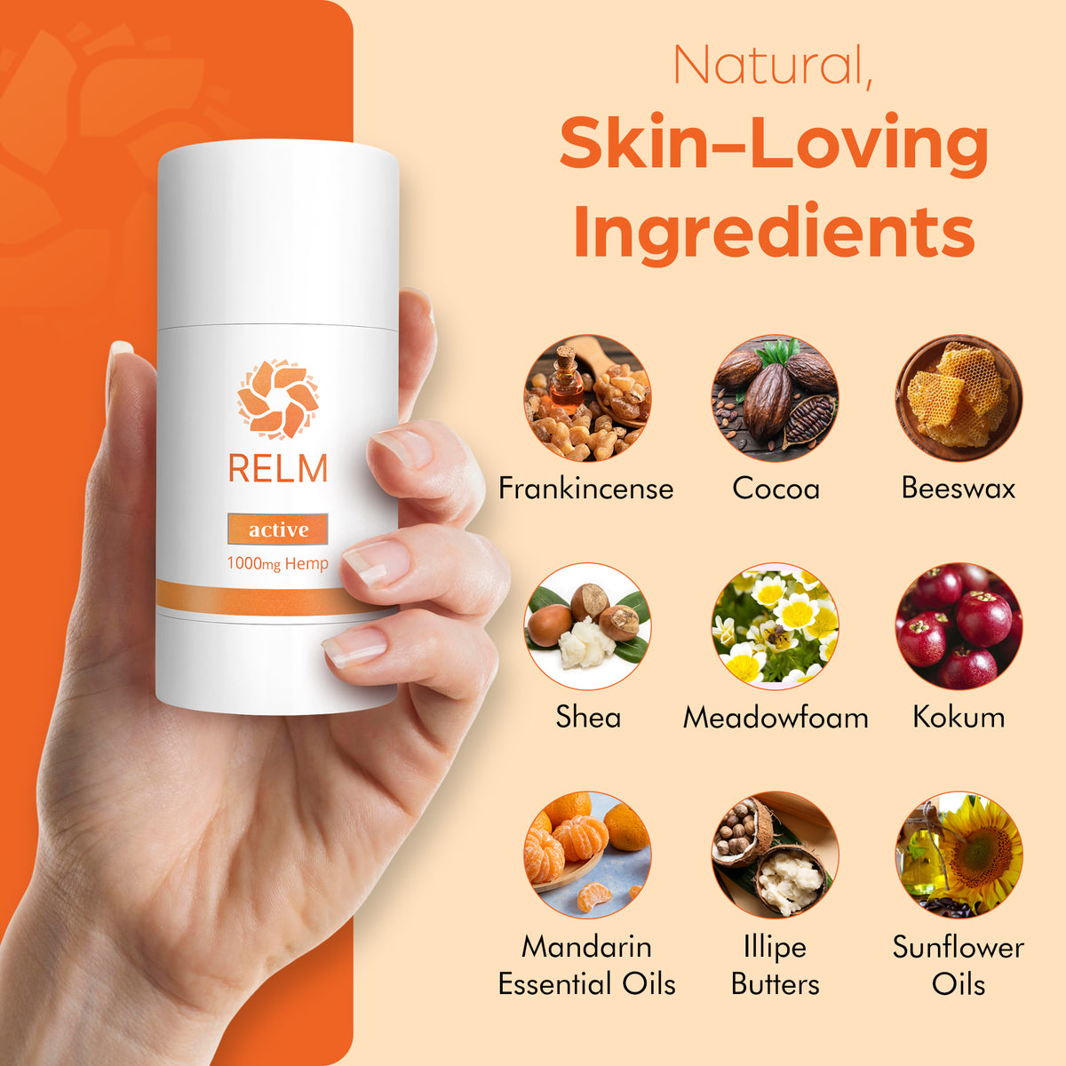 Relm Active Stick, no-mess hemp lotion for sore muscles