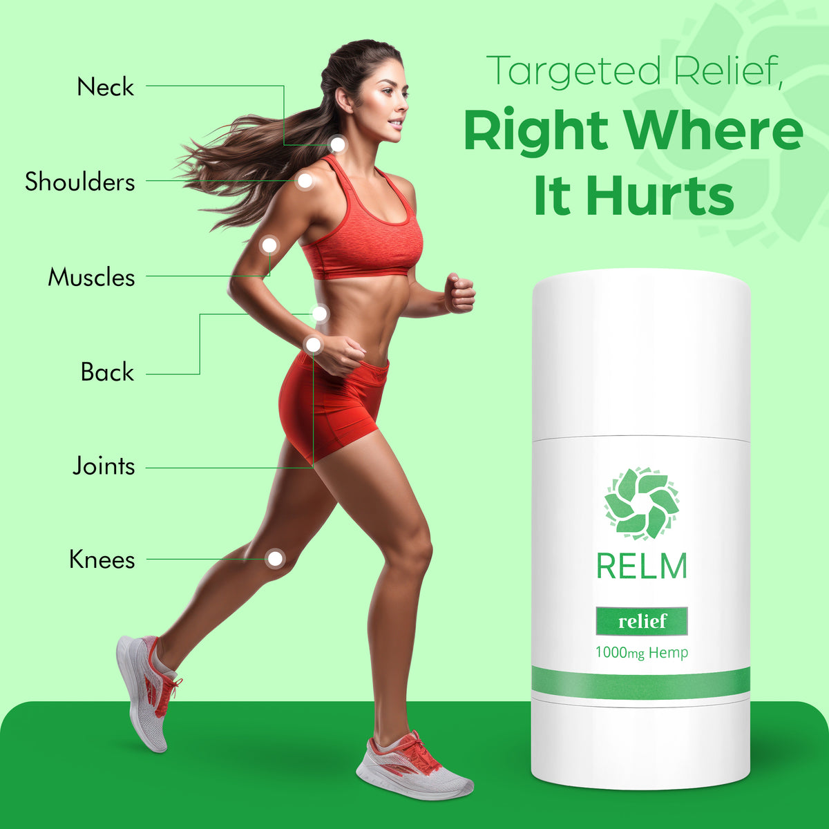 Relief Stick cooling menthol and camphor hemp muscle rub