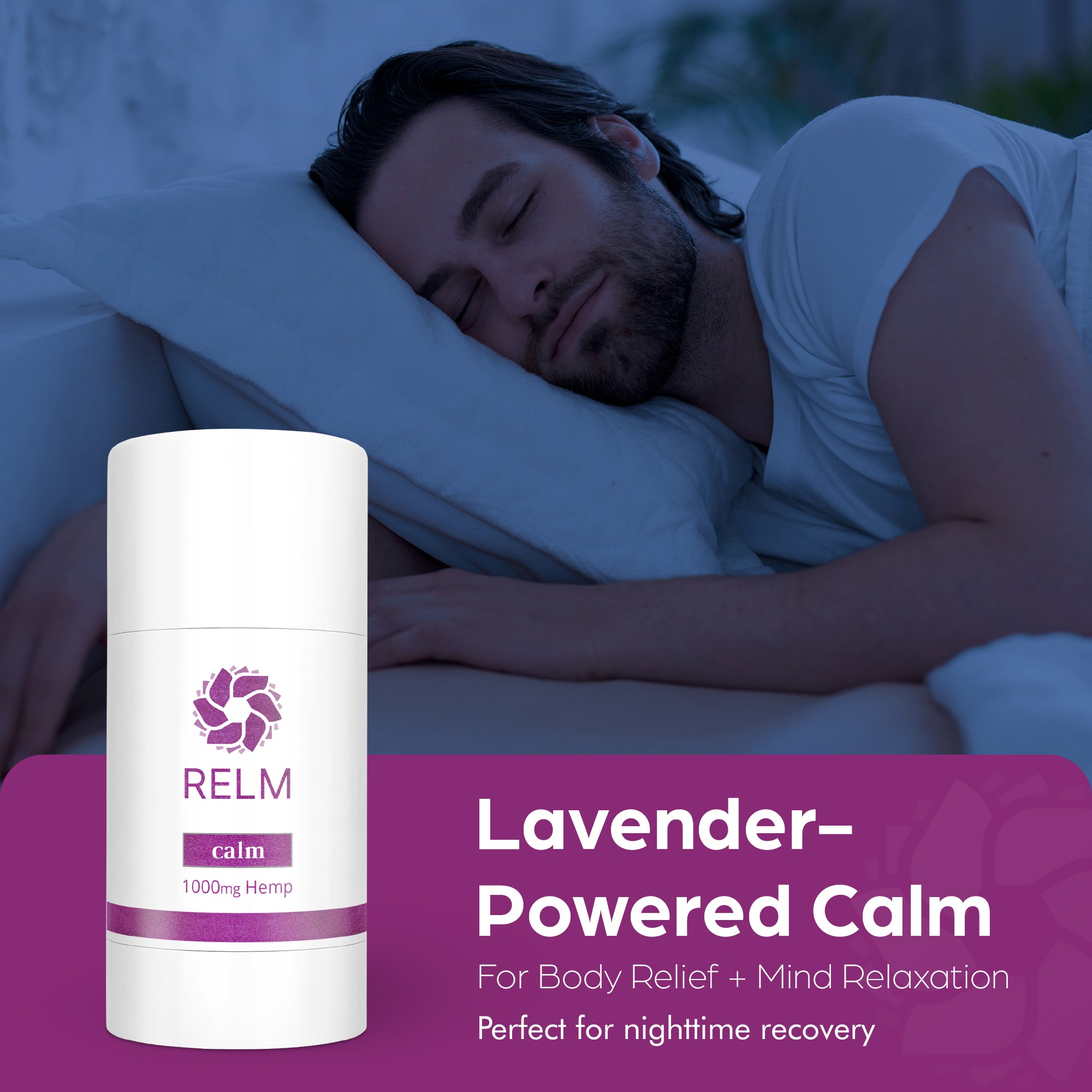 Calm Stick Hemp balm with smooth texture for targeted pain and stress relief. Use to relieve neck, shoulders, hands, muscles, back, joints, knees and nerves. Natural ingredients list. lavender. Cocoa, 1000mg Hemp extract, beeswax
