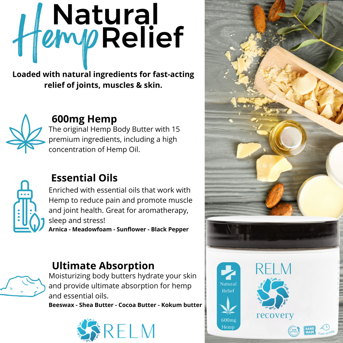Recovery Body Butter arnica hemp cream