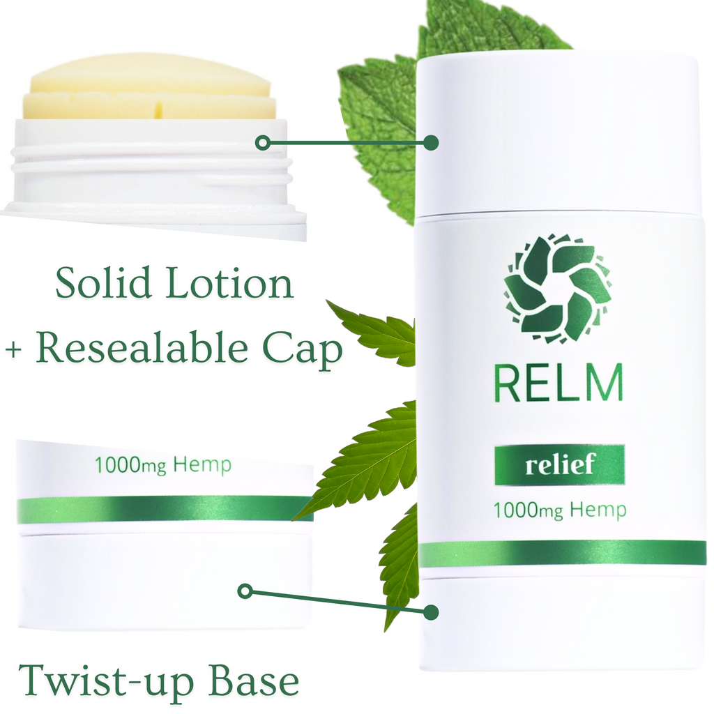 Relm Relief Stick cooling hemp lotion for knees and joints