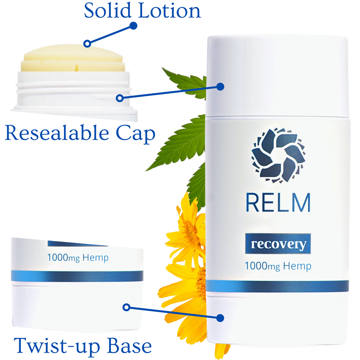 Recovery Stick arnica hemp muscle rub, twist-up stick